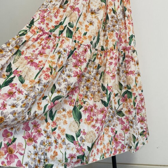 Agua By Agua Bendita lima jardiniera' floral-print linen maxi dress - Picture 9 of 16